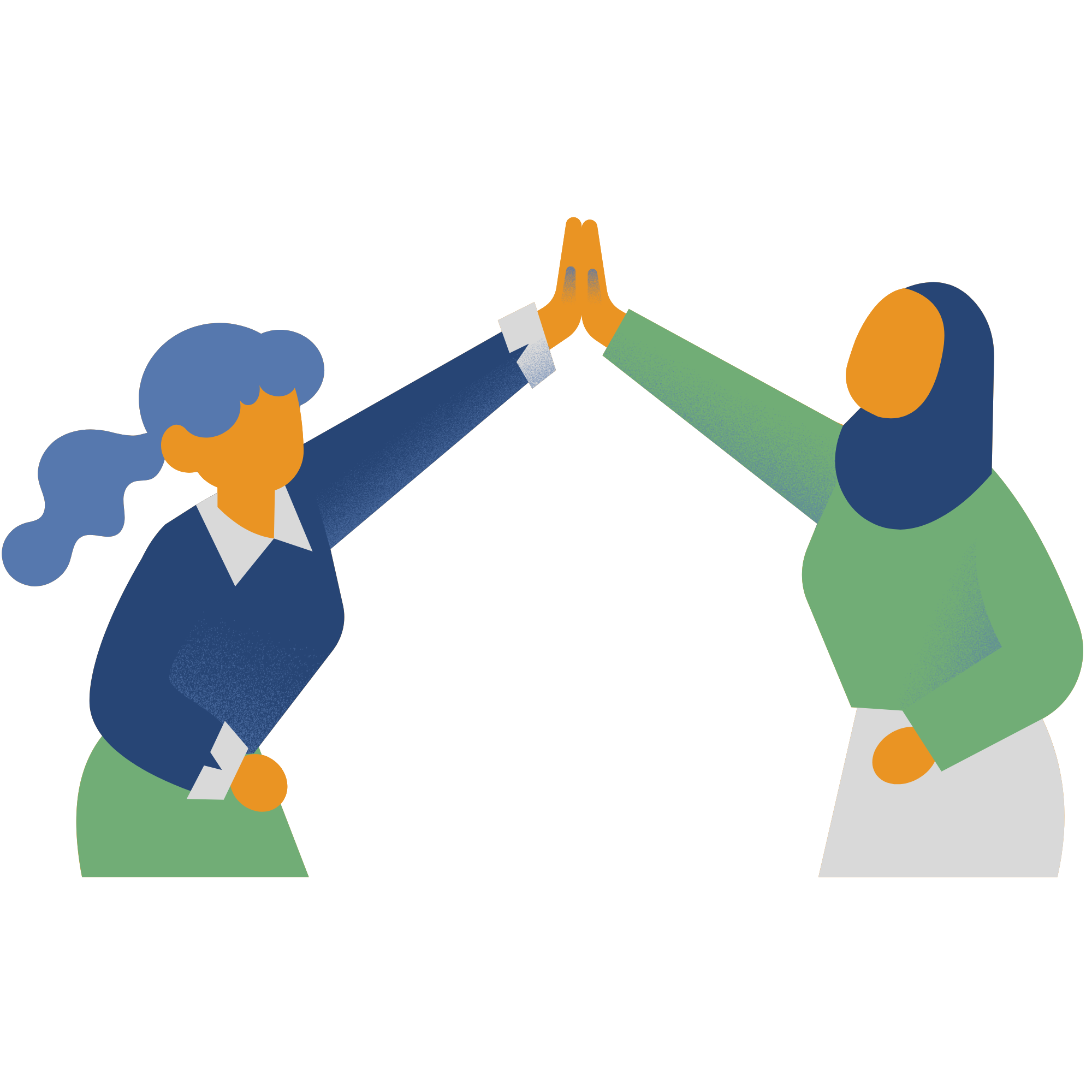 An illustration of two people high-fiving