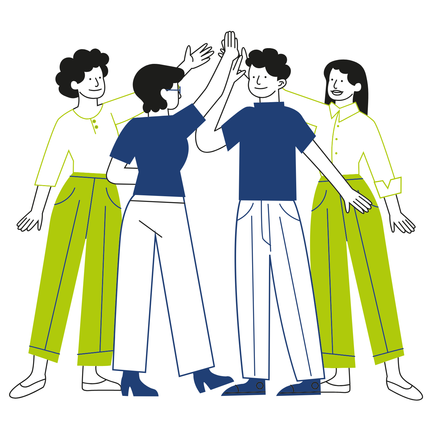 people high-fiving