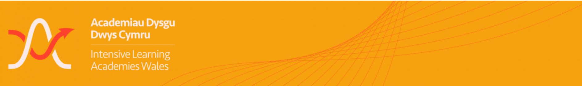 Orange Banner with text that reads Intensive Learning Academies wales