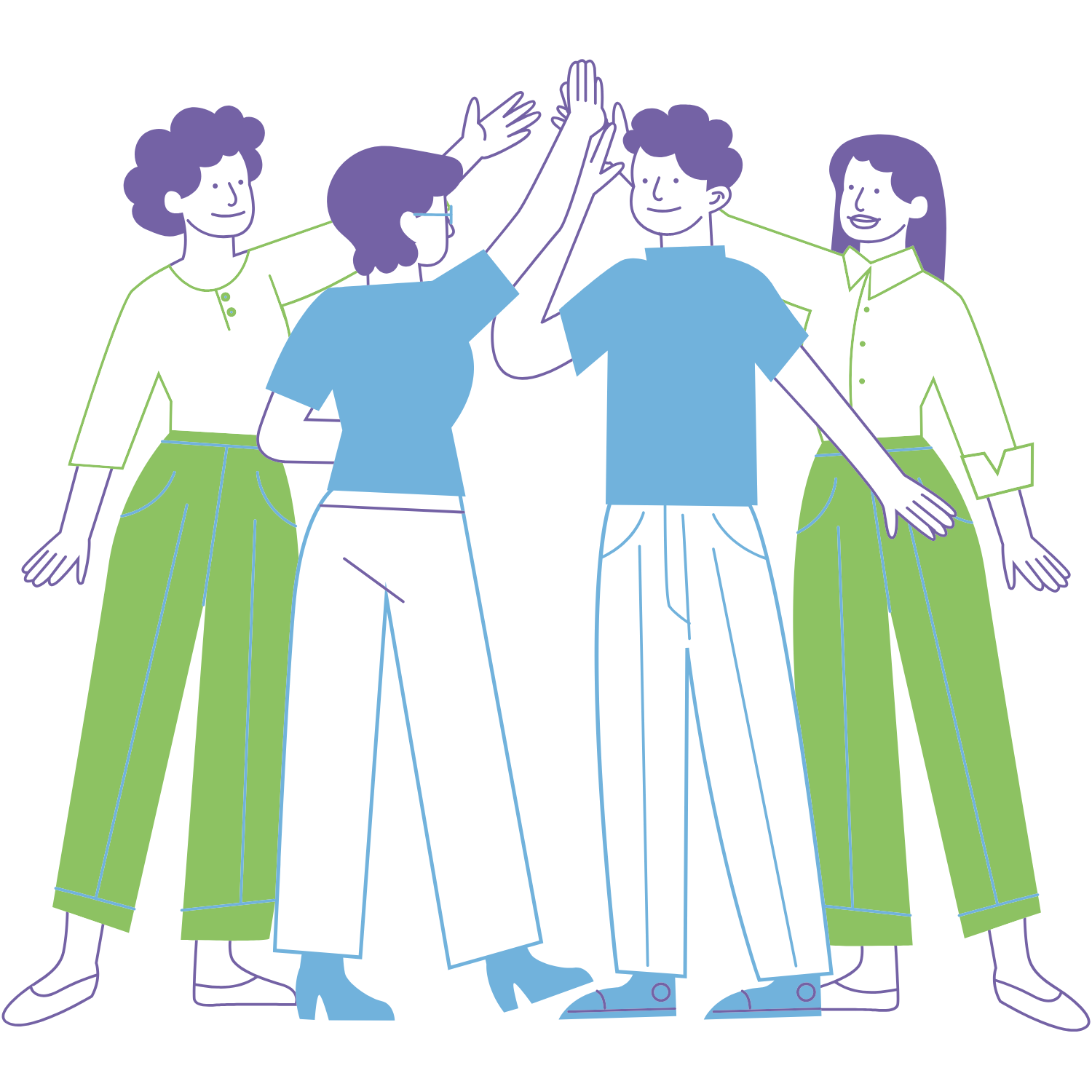 people high-fiving